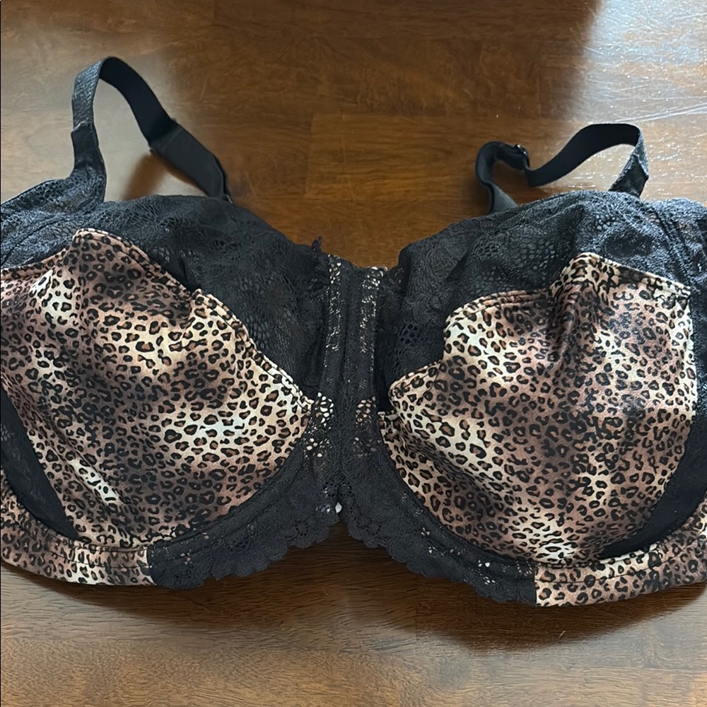 Leopard Print Lace Underwire Bra Lilylette